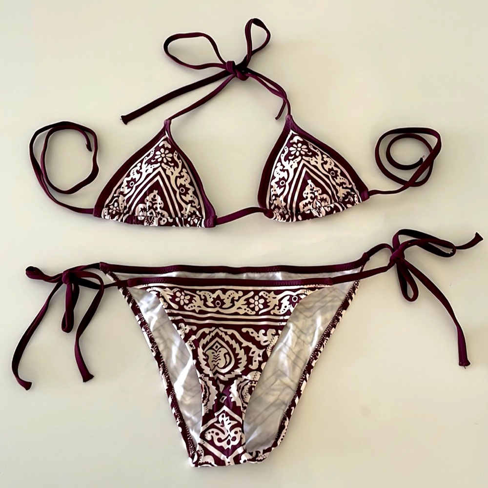 Charlie by Mathew Zink Burgundy String Bikini